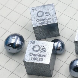 鋨 世界上密度最高的金屬。 符號Os